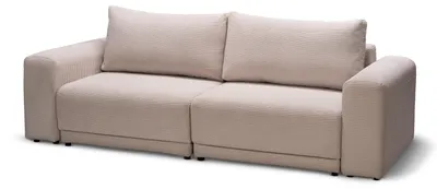 Zdjęcie produktu dla Rozkładana sofa 145 × 203 cm, z pojemnikiem na pościel, w nowoczesnym stylu Zoria, kolor szary, obita tkaniną lnianą