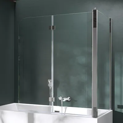 Produktbild von Mai & Mai Duschwand für Badewanne Badewannenfaltwand 6mm Sicherheitsglas mit NANO-Versiegelung Duschabtrennung Badewannen BTH: 75x120x140cm