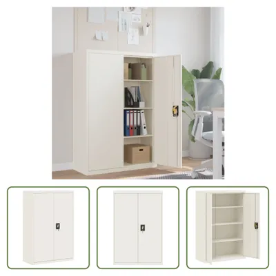 Obrázok produktu pre The Living Store Skriňa na dokumenty biela 90x40x140 cm oceľ
