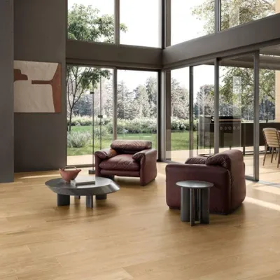 Imagen del producto de CASA39. Gres porcelánico con efecto madera, color Oro, 60x120 cm, marca Supergres, modelo Gracy