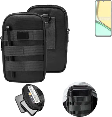 Produktbild von K-S-Trade Holster Gürtel Tasche kompatibel mit Realme C61 Global Handy Tasche Schutz Hülle dunkel-grau viele Fächer, 1x