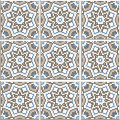 Obrázek produktu pro Samolepicí nálepky na obklady do kuchyně a koupelny – 9 nálepek ve stylu Azulejos Cesario – 9 nálepek, 10 x 10 cm
