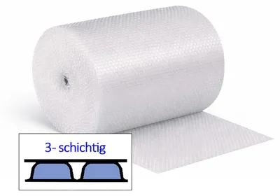 Produktbild von 1 Rolle 1-PACK BubbleStar Luftpolsterfolie 120cm x 50m beidseitig glatt 3-lagig
