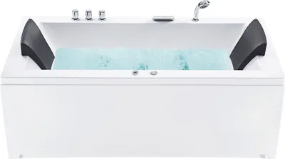 Obrázok produktu pre BELIANI Vírivá vaňa biela sanitárny akrylát 183 x 90 cm ľavostranná s masážnymi tryskami a LED svetlami pre 2 osoby