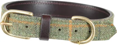 Image de Digby & Fox - Collier à carreaux en cuir ER2223 (M - Tour de cou : 38 cm-46 cm) (Rouge/Jaune/Bleu)