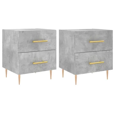 Produktbild von Nachttische 2 Stk. Betongrau 40x35x47,5 cm Holzwerkstoff