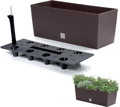 Productafbeelding van Zelfwaterende bloempot Prosperplast Rato, 51,4 x 19 x 18,6 cm, bruin