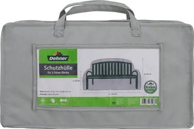 Produktbild von Dehner Abdeckung für Gartenbank 2-Sitzer, ca. 130 x 85 x 65 cm, Polyester, grau