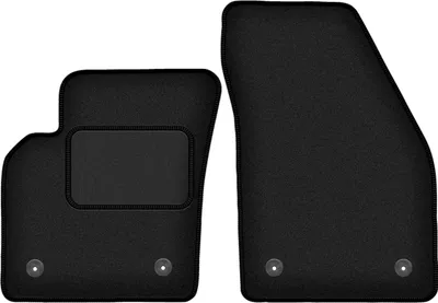 Produktbild von Velours-Fußmatten Vorne passend für Volvo C70 II (Coupe, Bj. 2005-2013) –  schwarz, passgenau, mit Befestigungen set 2 Stk. - STANDARD