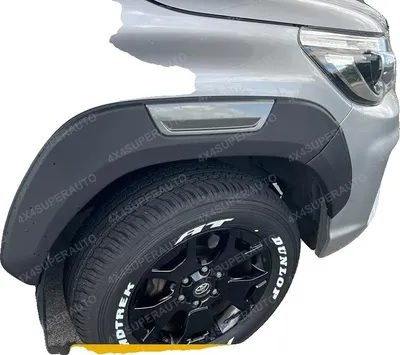 Productafbeelding van Spatschermverlengingen, mat zwart, compatibel met Toyota Hilux, set van 6, 6 inch, grijze stijl