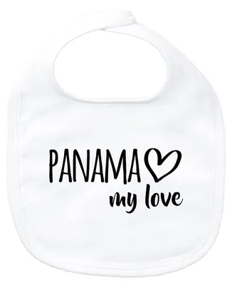 Produktbild von Huuraa Baby Lätzchen Panama my love White Klettverschluss Baumwolle Latz Geschenkidee