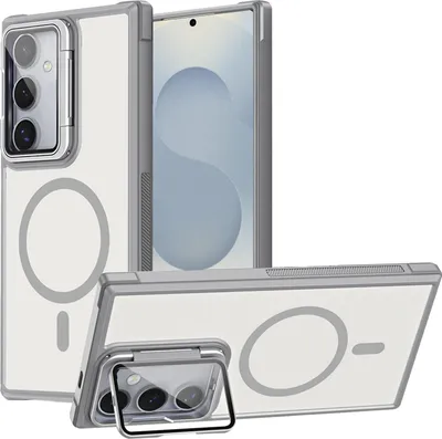 Image de Housse de protection pour Samsung Galaxy S25 Plus Housse, anneau métallique pour chargement sans fil pliable protection caméra verre support