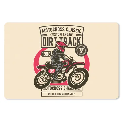 Produktbild von MuchoWow® Schreibtischunterlage Motorrad - Vintage - Zeichnung 60x40 cm - XXL Mauspad - Großes Mauspad