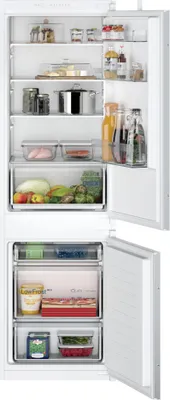 Produktbild von Siemens KI86VNSE0, iQ100, Einbau-Kühl-Gefrier-Kombination mit Gefrierbereich unten, 177.2 x 54.1 cm, Schleppscharnier