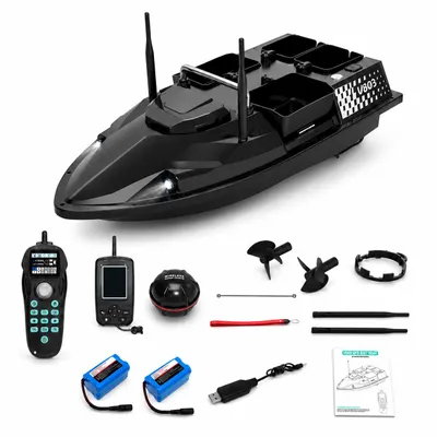 Produktbild von Tekoo GPS Futterboot mit Fischfinder, 4 Kammern, 3kg, 2x12000mAh, KI-generiertes Bild