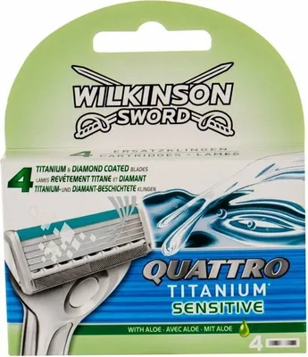 Produktbild von WILKINSON SWORD Quattro Titanium Sensitive Rasierklingen, 4 St