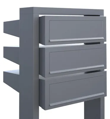 Produktbild von Briefkastenanlage Stairs for Three in Grau Metallic