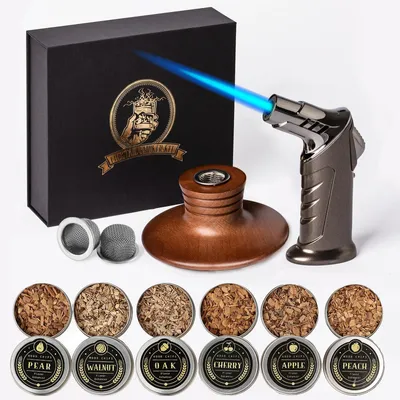 Cocktail-Räucher-Set mit Fackel & 6 Holzspänen