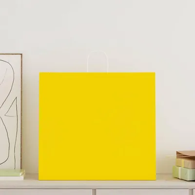 Immagine prodotto di vidaXL Sacchetti di carta 250 pezzi con manici giallo 54x15x49 cm