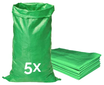 Produktbild von Garronda Polypropylensack 105 x 65 cm 5 Stück Getreidesack aus PP für Lagerung & Sand reißfest 50 kg belastbar – vielseitig einsetzbar: Gewebesäcke Sandsäcke Gartensack Hochwasserschutz Grün GD-0161