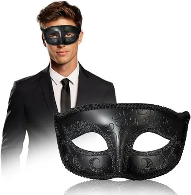 Image de Masque vénitien, noir, pour le carnaval, avec un effet pailleté