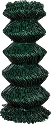 A roll of green chain-link fence wire.