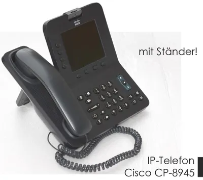 Zdjęcie produktu dla Cisco 8945, IP Phone, Czarny, Zestaw słuchawkowy przewodowy, 4 linii, 12,7 cm (5"), 640 x 480 px