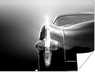Produktbild von MuchoWow® Poster Oldtimer - Cadillac - Rücklicht - klassisches amerikanisches Auto - künstlerisch - schwarz-weiß 80x60 cm - Kunst für zu Hause