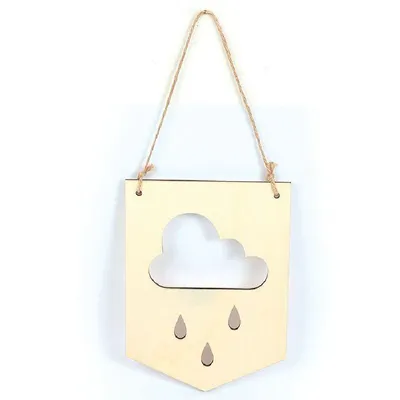 Produktbild von Wimpel aus Holz 20 x 15 cm - Wolke