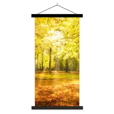 Produktbild von MuchoWow® Textilposter Baum - Natur - Sonne - Landschaft - Wald 60x120 cm mit schwarzem Rahmen - Magnete