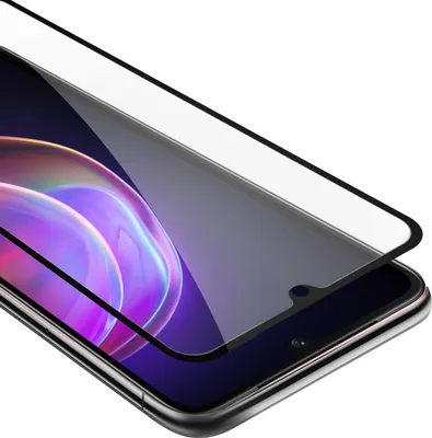 Produktbild von Cadorabo Panzerfolie für Vivo V21 4G / 5G Schutzfolie in Schwarz Vollbild Folie Tempered Display Schutzglas