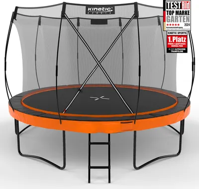 Produktbild von KINETIC SPORTS Trampolin Outdoor 'Ultimate Pro' Ø 244/305/366/427 cm – Gartentrampolin, Kindertrampolin mit Leiter, bis zu 160 kg