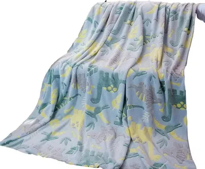 Produktbild von Im Dunkeln leuchtende Decke 150x200 Bunte Fluo-Dinosaurier