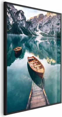 Produktbild von Posterpapier Poster - Boats in the Dolomites 60x90 cm Landschaften c-B-0418-ao-a