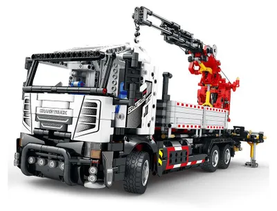 Produktbild von Reobrix 22011 Schwerlast LKW Kran 2.328 Teile RC-Control ferngesteuert Klemmbausteine Technik Modell Bausteine Lastwagen