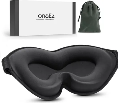 Produktbild von Schlafmaske 2023 verbessert 3D-Nasenrinnen-Design - 10 mm tief geformte Schlafbrille für Damen und Herren - komfortable 100% lichtblockierende Augenmaske für Yoga Reisen