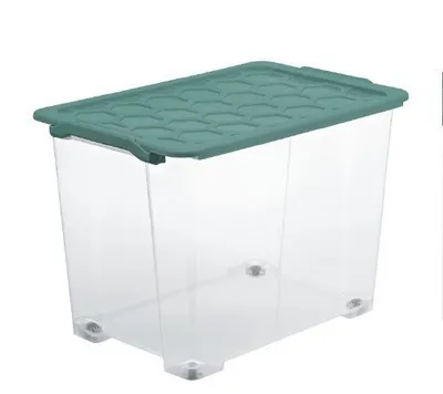 Produktbild von Rotho EVO SAFE, Aufbewahrungsbox, Grün, Transparent, Rechteckig, Kunststoff, Einfarbig, Drinnen