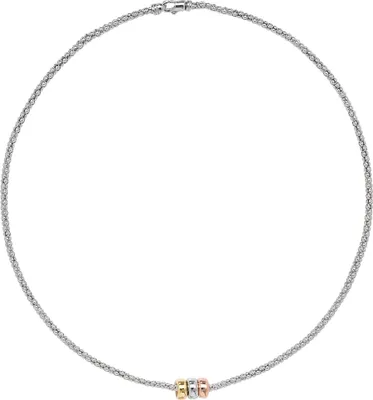 Produktbild von Mehrfarbige 925 Sterling Silber (Rhodiniert) Damen - Halskette - 43cm*3mm, 8 Gramm; TRS23546