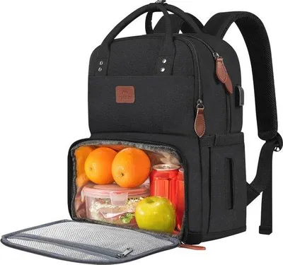 Obrázek produktu pro Taška na notebook s 15,6palcovým displejem, izolovanou chladicí přihrádkou, USB portem a velkým úložným prostorem