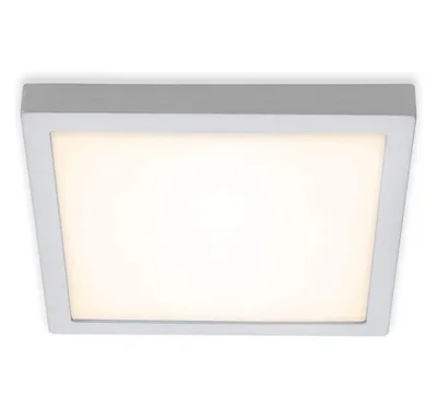 Zdjęcie produktu dla Lampa sufitowa LED BRILONER FIRE, ciepłe białe światło, płaska konstrukcja, kolor srebrny, 30 x 30 x 3,2 cm
