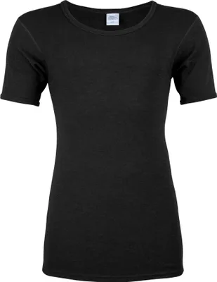 Produktbild von wobera NATUR Herren-Unterhemd mit halbem Arm oder T-Shirt (Material: 70% Schurwolle kbT und 30% Seide) (Gr. XXL/9, Farbe: schwarz)
