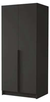 Produktbild von MIRJAN24 Kleiderschrank Bono I, Schlafzimmer, Drehtürenschrank, mit Kleiderstange, Modern, Garderobenschrank, Metallgriffe (Farbe: Schwarz)