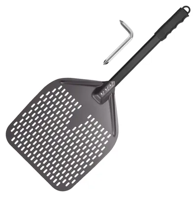 Pizzaschep geperforeerd 30x39 cm Aluminium schwarz