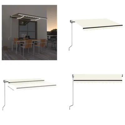 Produktbild von vidaXL Automatische Markise mit LED & Windsensor 350x250 cm Creme - Markise - Markisen - Sonnendach - Sonnendächer