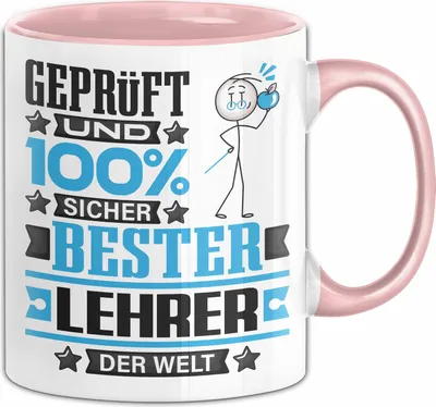 Produktbild von Lehrer Geschenk Lustiger Spruch für Lehrer Geschenkidee Bester Lehrer Der Welt (Rosa)