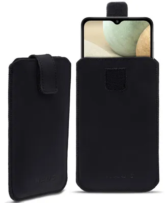 Produktbild von Leder Hülle für Samsung Galaxy S25 FE Tasche Schwarz Handy Pull Tab Schutzhülle