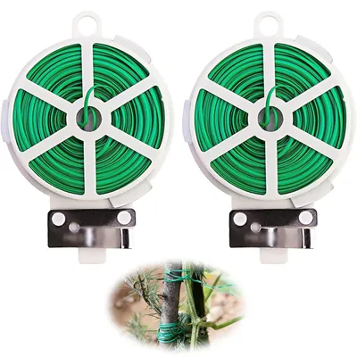 Image de Solidchoice - Fil de clôture avec coupe-fil - 2 rouleaux de fil de fixation pour plantes, 100 mètres