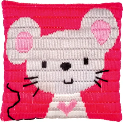 Produktbild von Vervaco Spannstich Kissen "Kleine Maus", Stickbild vorgezeichnet, 25x25cm