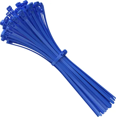 Produktbild von Kabelbinder Wiederverschließbar, 350mm x 7,6mm blau Nylon UV-Beständig, Hochleistungs 350 mm Wiederverwendbare Binders, Wiederlösbare Kabelbinder, 100 Stück