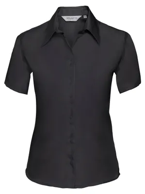 Produktbild von Russell Collection Bluse, Kurzarm, bügelfrei FK759 (XS) (Schwarz)
